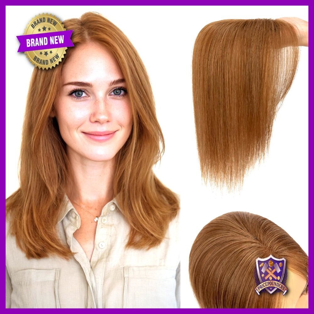 Real Human Hair Topper Clip-in Handmade Lace Base Thinning Hair Coverage